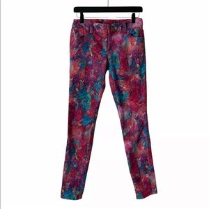 EUC *RARE* Watercolor Multicolor Paint Splatter Jeans size 4 (equal to 27)